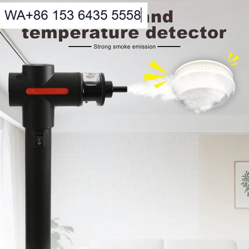 2 in 1 Intelligent Smoke and Heat Detector Tester with 2m Telescopic Pole Professional Fire Alarm Test Kit for Maintenance
