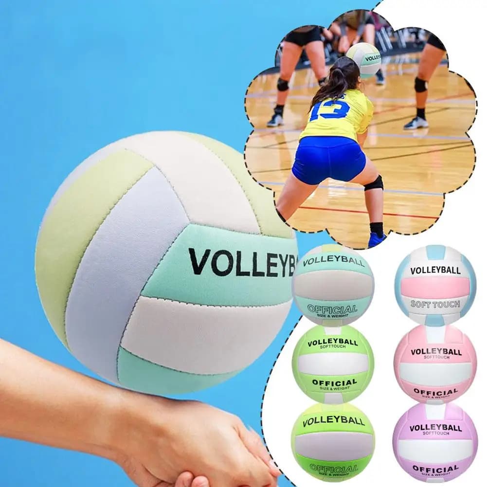 Pallone da pallavolo di dimensioni ufficiali 5 per gioco indoor e outdoor, allenamento, spiaggia, per principianti (spedito sgonfio)