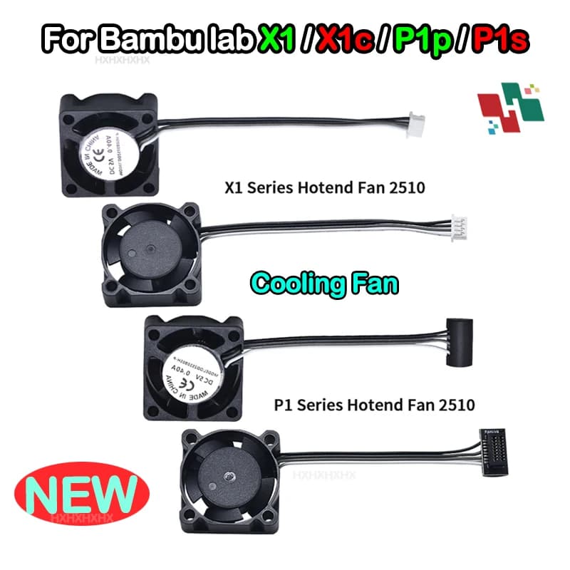 Update 3D printer X1/X1C P1P/P1S for Bambu Lab Metal Hotend with cooling fan 0.2/0.4/0.6/0.8mm Hardened brass Copper nozzle
