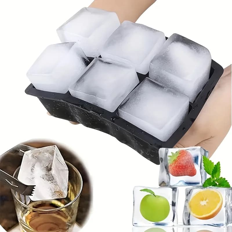 4/6/8 Griglia lce Vassoio per cubetti Sicone Stampo Grande per cubetti lce per uso alimentare Stampo per cubetti di caramelle fai da te Vassoio per cubetti lce Bar Pub Creatore di blocchi di vino