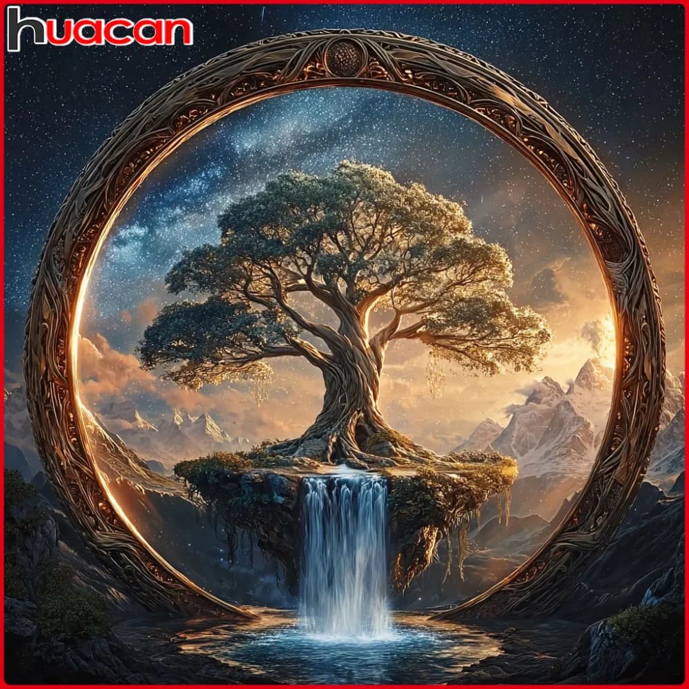 Huacan Landscape Diamond Painting DIY Mosaic Tree Picture Of Rhinestones Decorazione per la casa