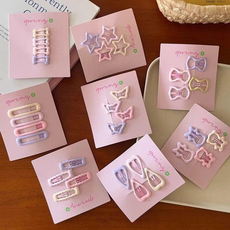 4 pz/set rosa semplice cuore stella fermagli per capelli per ragazze carino mollette per capelli accessori moda regalo