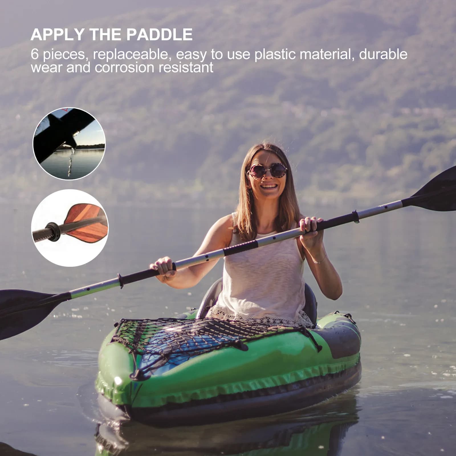 Set di 6 Anelli Antigoccia Premium per Pagaie, Leggeri, Antiscivolo e Antiruggine, per Canoe, Kayak e Raft