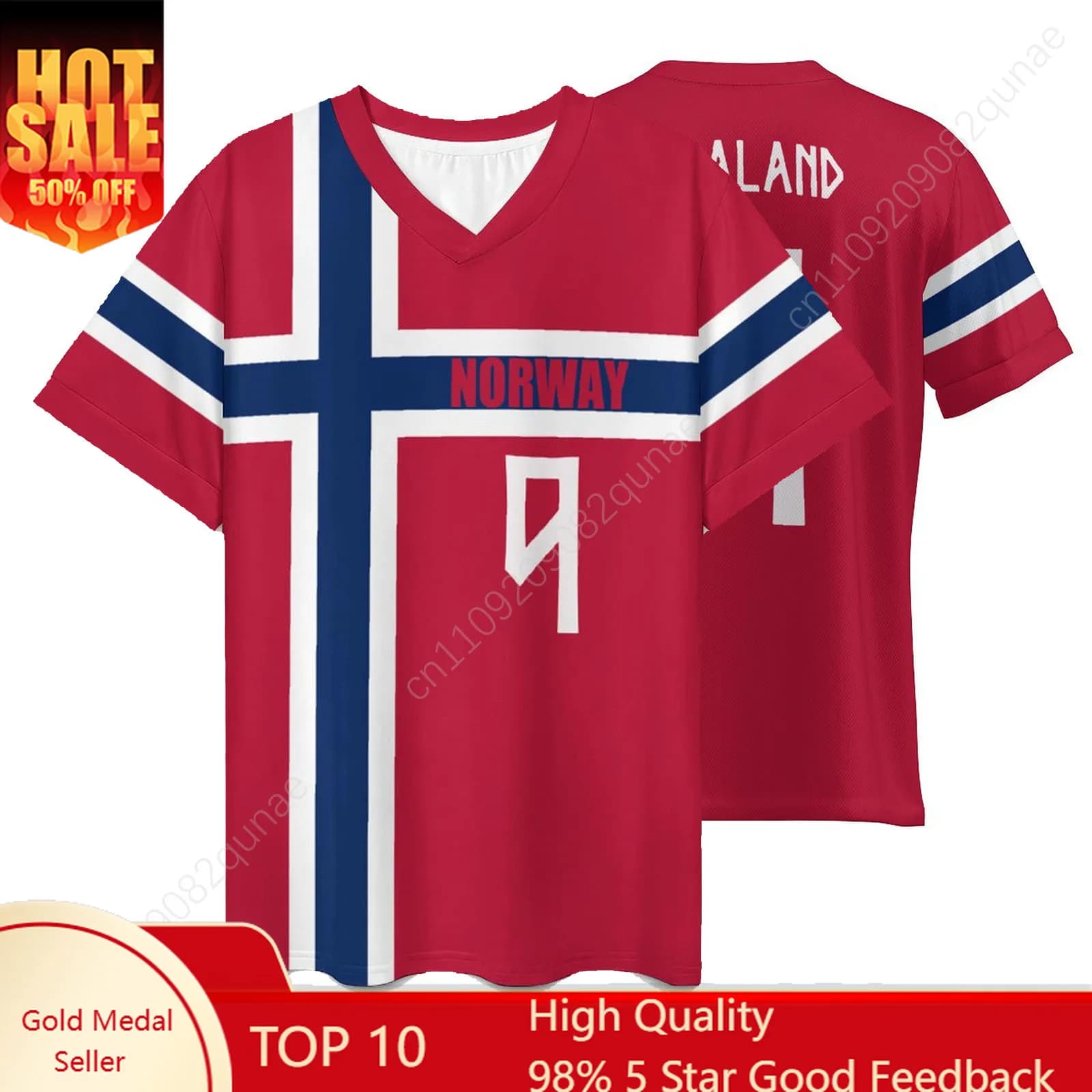 Maglia Norvegia 2026 Calcio Nazionale Norvegese NO. Maglietta sportiva 9 10 con bandiera, maglia completa della squadra, maglietta da uomo e da donna