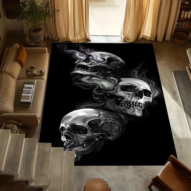 Skeleton Fashion Anti-slip Carpet, Yoga Mat, Decorative Carpet for Bedroom, Living Room, Balcony, Holiday Gift