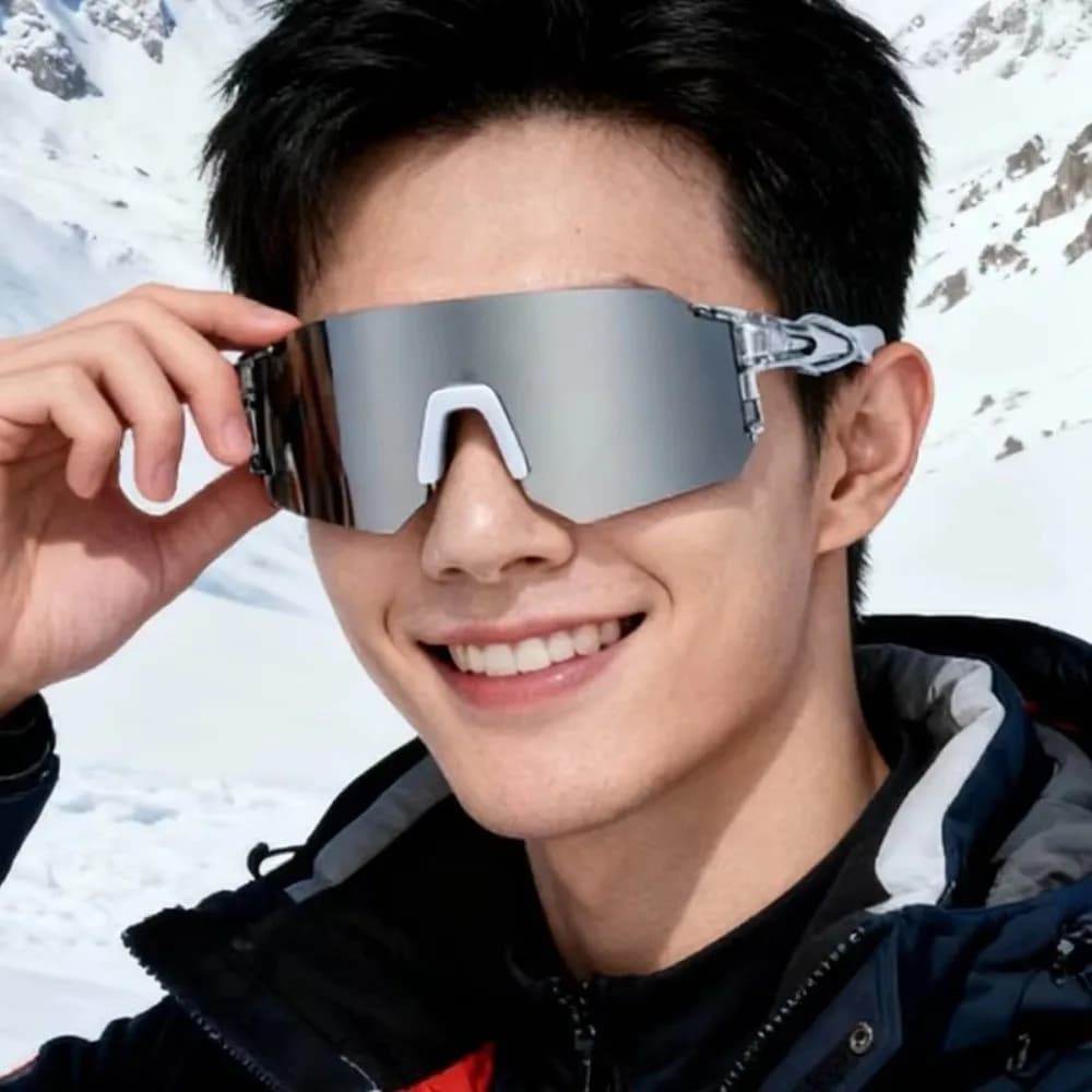 Big Size Ski Sunglasses Protective Lenses Large Frame Ski Goggles Square Shape UV400 Protection Driving Glasses Hiking