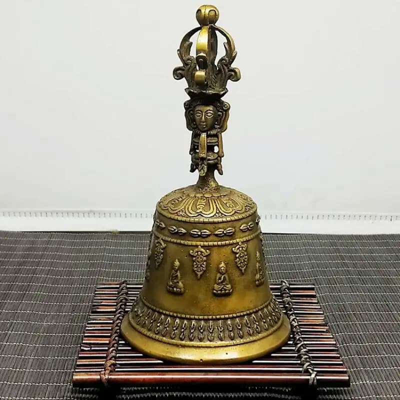 Antique copper bell five strand Vajra bell tantric Buddhist artifact Vajra pestle Tibetan Buddhist supplies