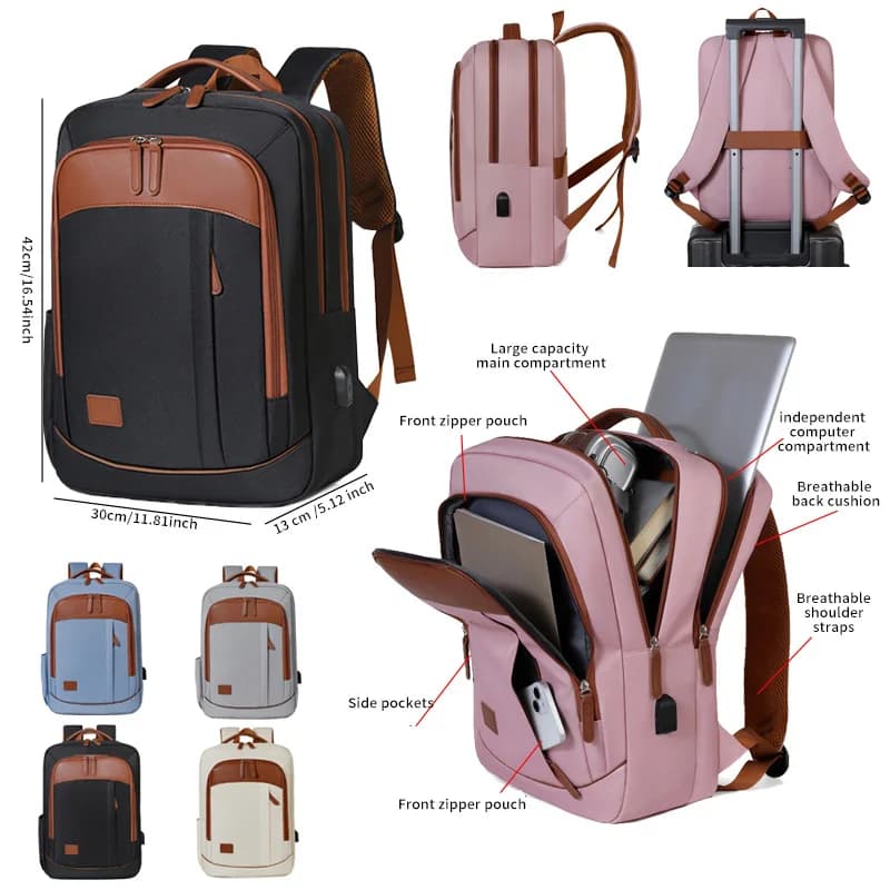 Zaino leggero per laptop da 15,6 pollici, zaino multifunzionale per viaggi, escursioni e scuola, zaino da uomo
