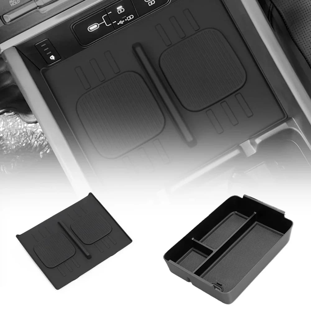Pad in Silicone per Ricarica Wireless Auto, Scatola Portaoggetti per Bracciolo, Organizer per Console Centrale Interna Hyundai Santa Fe