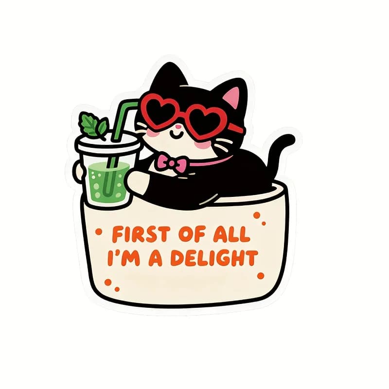 Cartoon cat stickers, suitable for tablets, phones, water bottles, and car decoration stickers