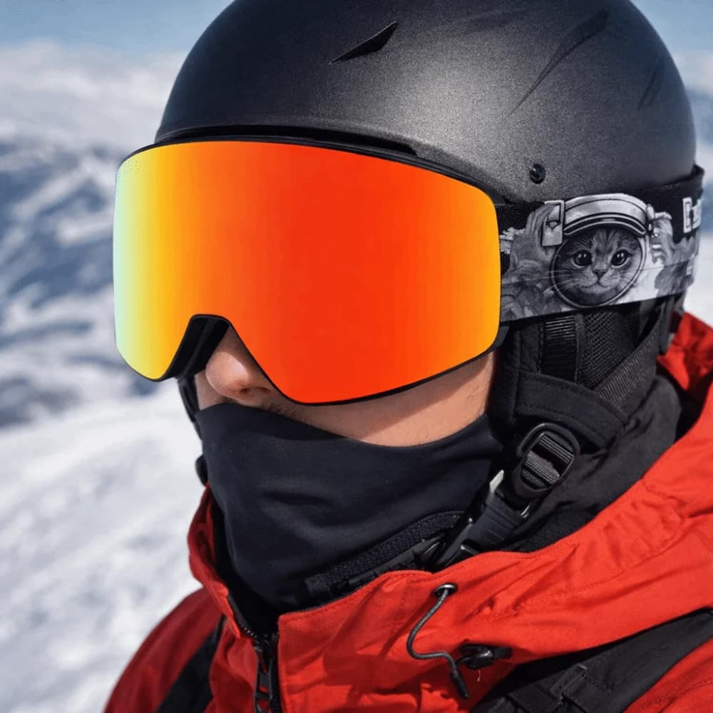 Occhiali da Sci con Protezione UV400, Doppio Strato Antiappannamento, Lenti Cilindriche, Rivestimento Completo, Occhiali da Neve