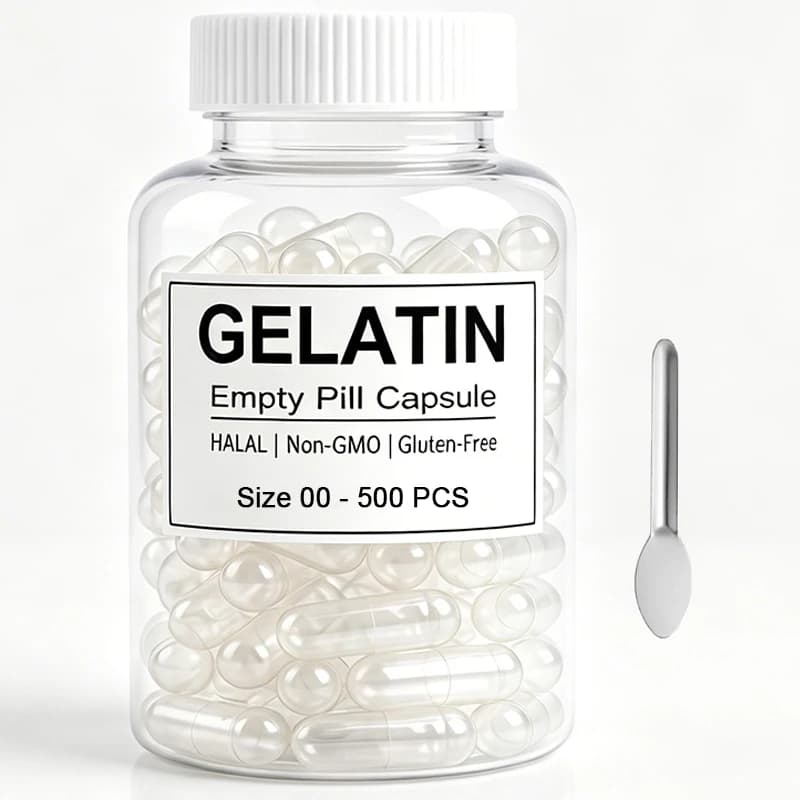 500PCS Transparent Gelatin Capsules Set Size 00 0 1 4 Empty DIY Pill Capsule for Medicine Vitamins Standard Size for Easy Fillin