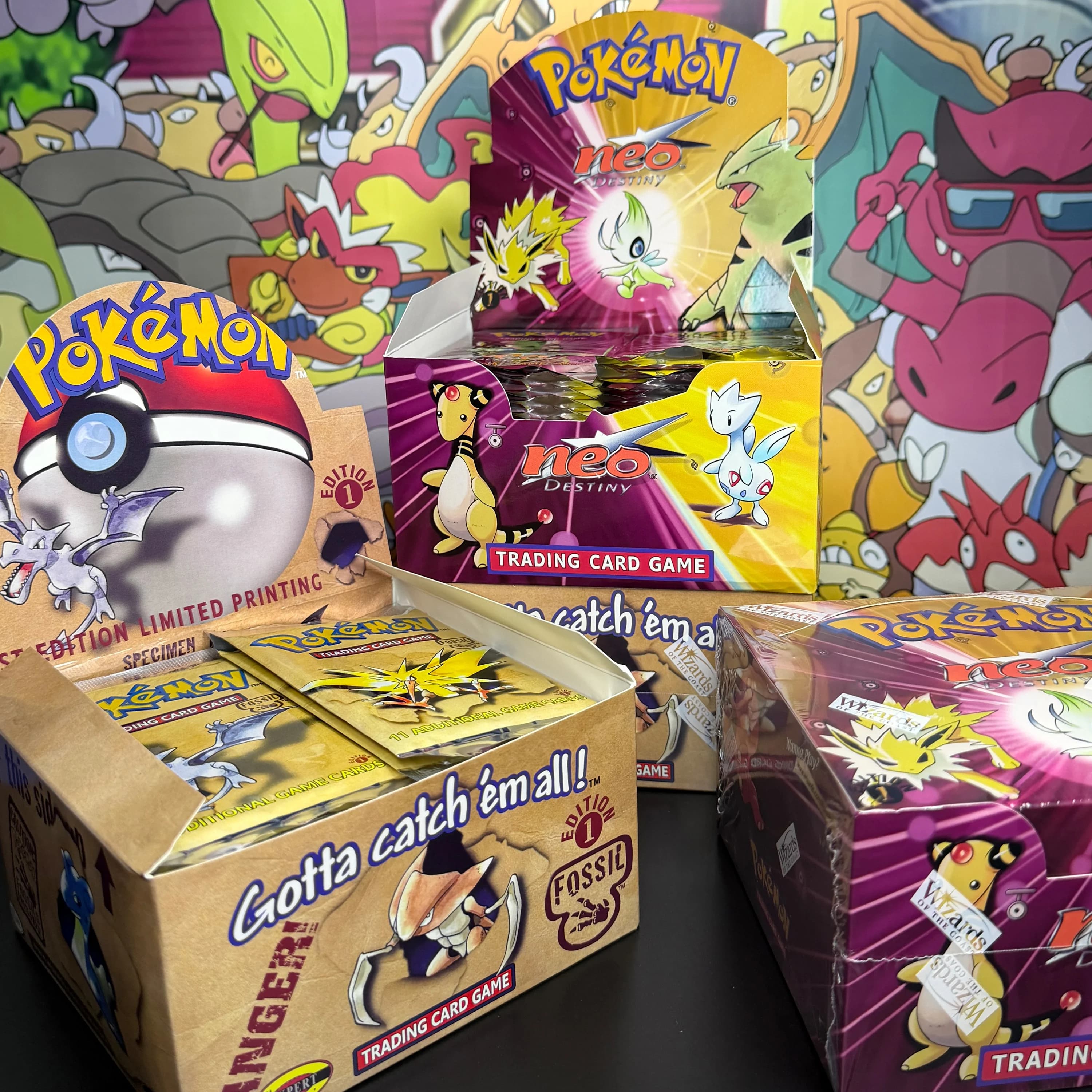 PTCG Fossil N4 Booster Pack Sealed 1st Edition Vintage Proxy Card Aerodactyl Zapdos Dragonite Opening thrill maxed out