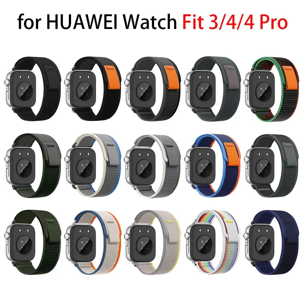 Cinturino in velcro in nylon Trail per Huawei Watch Fit 3 4 Fit4 Pro Sostituzione cinturino posteriore ad anello