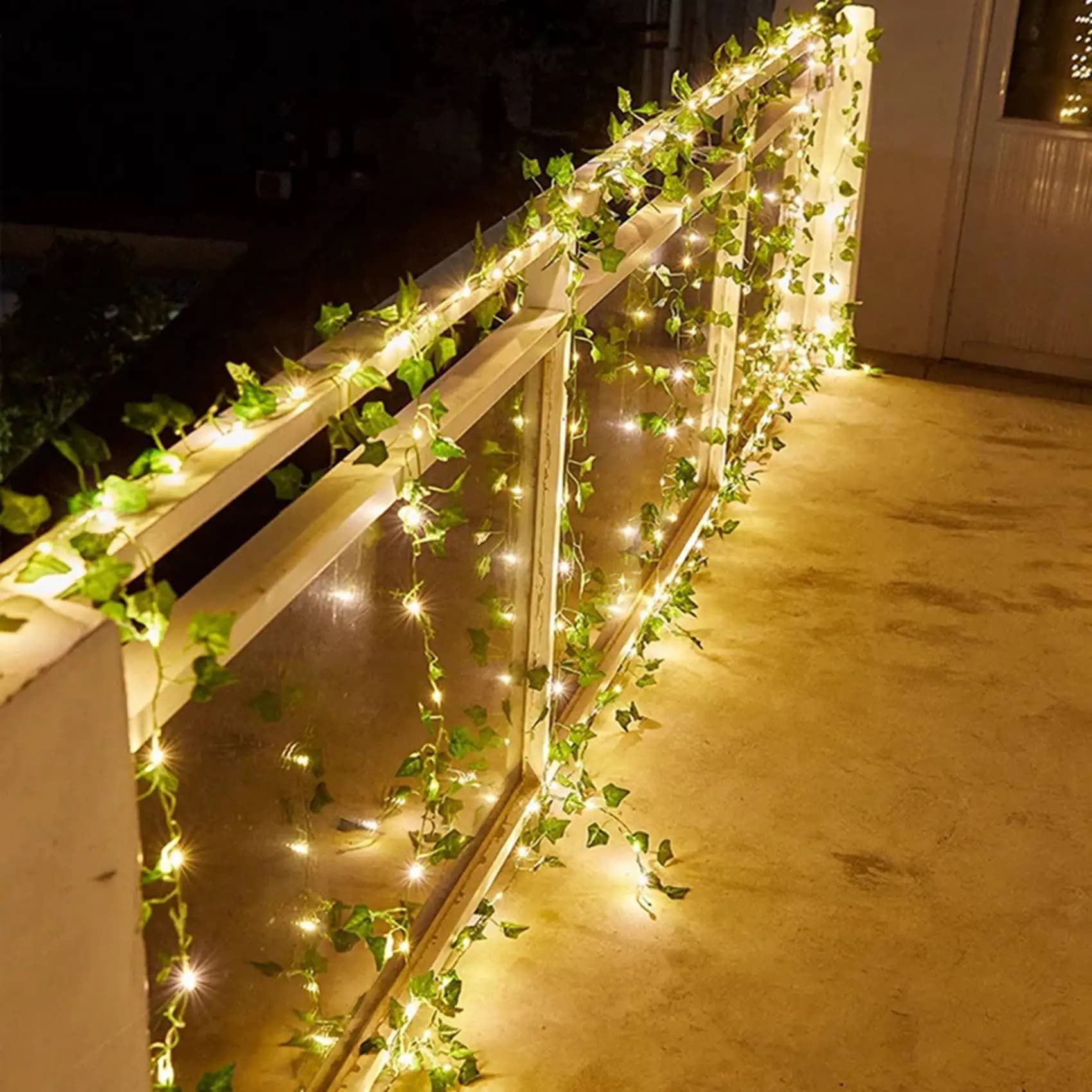 AA05 2X Luci solari a forma di foglia d'acero, luci fatate impermeabili per esterni, ghirlanda solare, lampada solare natalizia per decorazioni da giardino - 2M 20LED