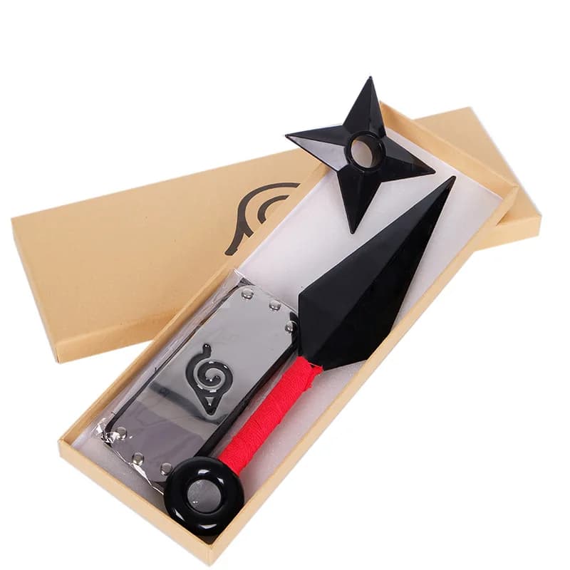 Anime Uzumaki Ninja Kunai launch of darts Uchiha Itachi Sasuke Cos plastic band Shuriken spikes figure