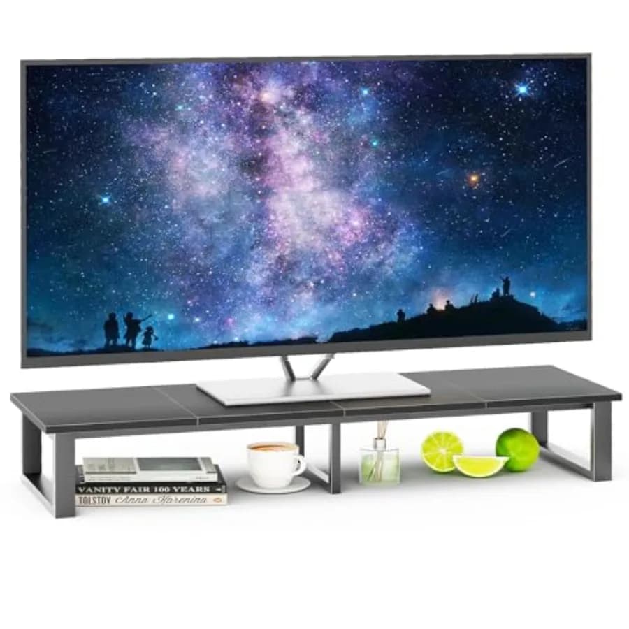 Supporto TV da 45 pollici per TV da 32-60 pollici, supporto da tavolo per TV, supporto per monitor di computer, tavolo per soggiorno, studio, casa.