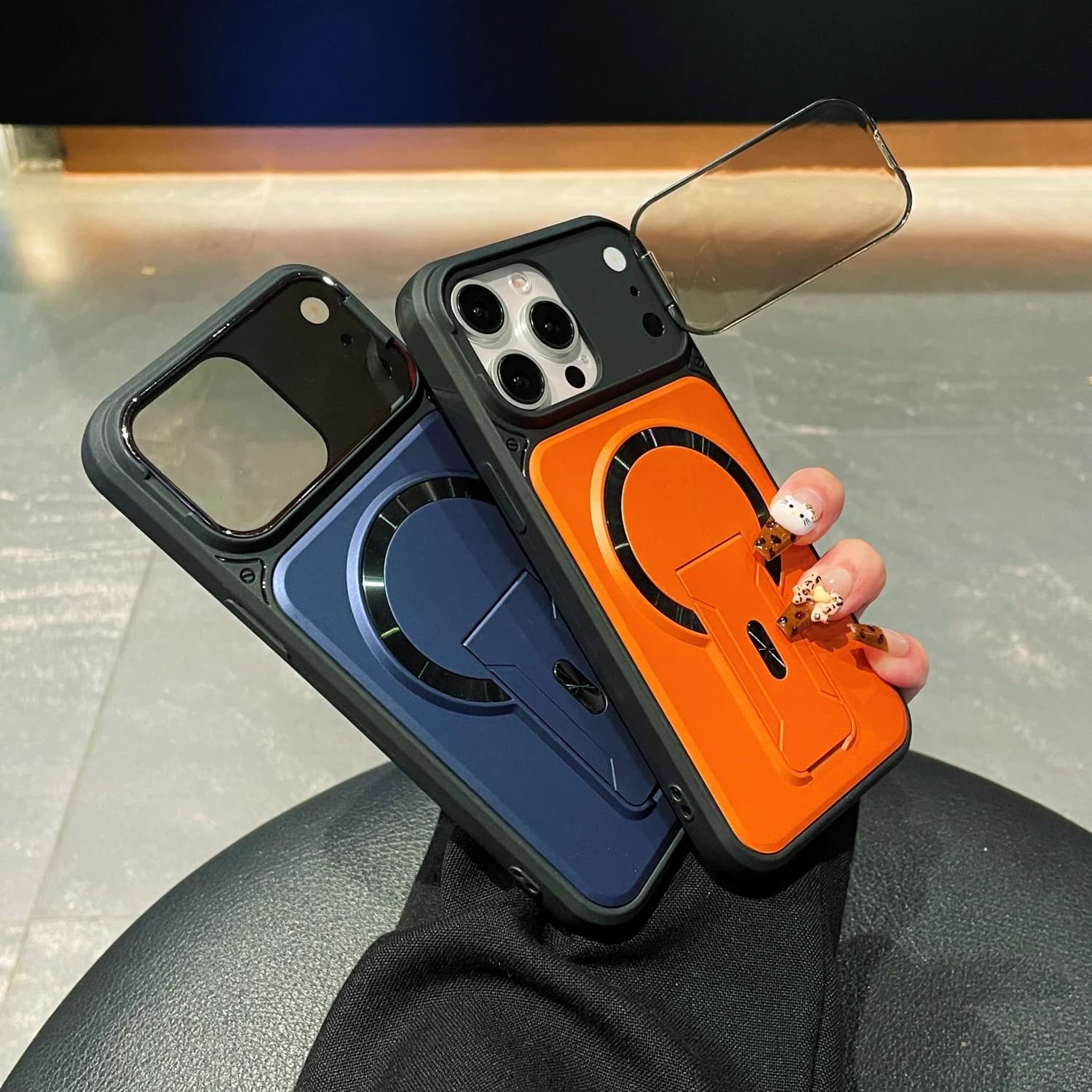 Slim Foldable Stand Magnetic Phone Case for iPhone 18 17 Air 16 15 14 Plus 13 12 Pro Max for MagSafe Lens flip protective cover