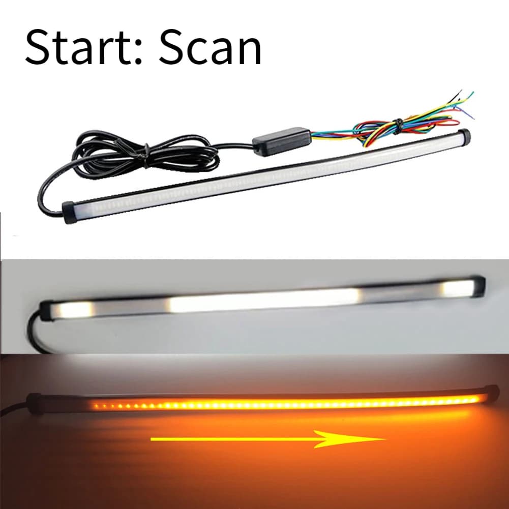 Luce di stop per moto a LED flessibile da 30 cm Strisce di fanali posteriori a LED Indicatori di direzione sequenziali Lampadina di arresto del freno posteriore Lampada luce di stop