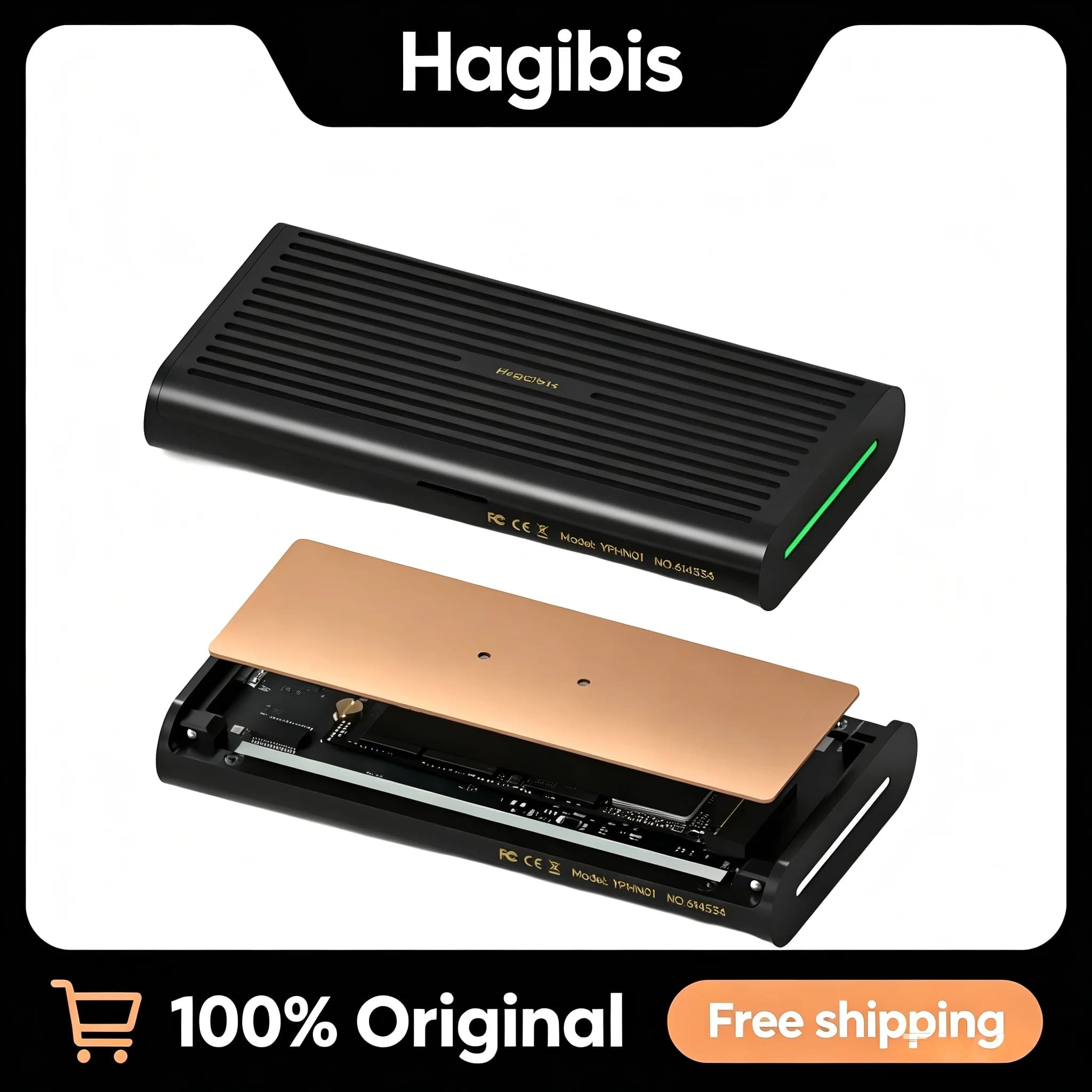 Hagibis 80Gbps M.2 NVMe SSD Enclosure Compatible with Thunderbolt 5/4/3/USB4 External SSD Up to 8TB for 2230/2242/2260/2280 SSDs