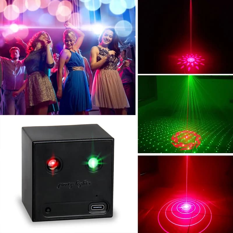 Lampade da palco a batteria ricaricabile Proiettore R&G Luce da discoteca DJ 64 modelli per Dance Bar Party Effetto auto Decorazioni natalizie
