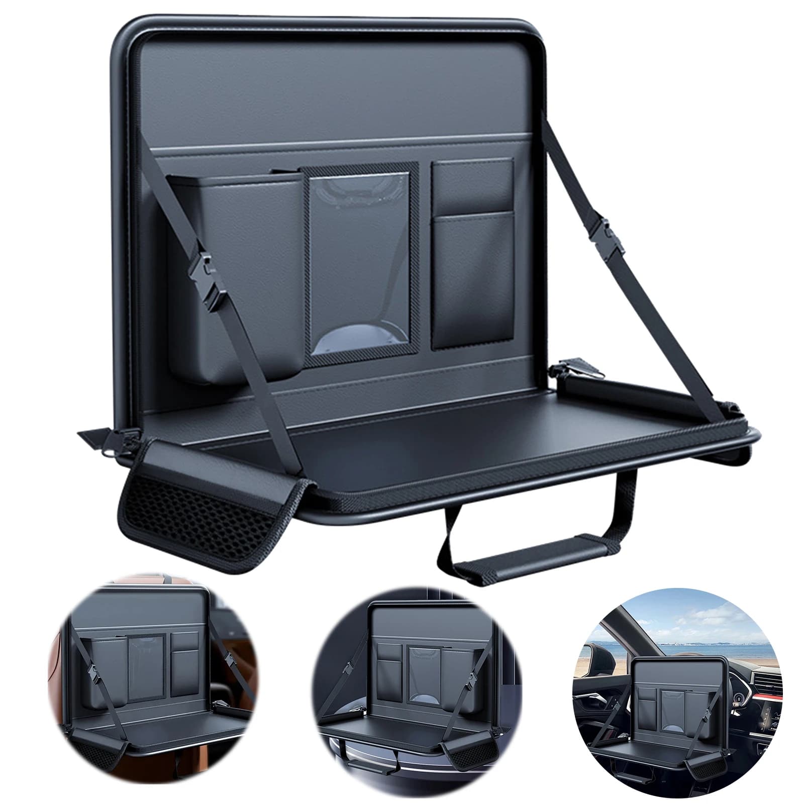 Supporto per Tablet e Laptop da Auto, Salvaspazio, Vassoio per Volante, Organizzatore per Sedili Anteriori e Posteriori