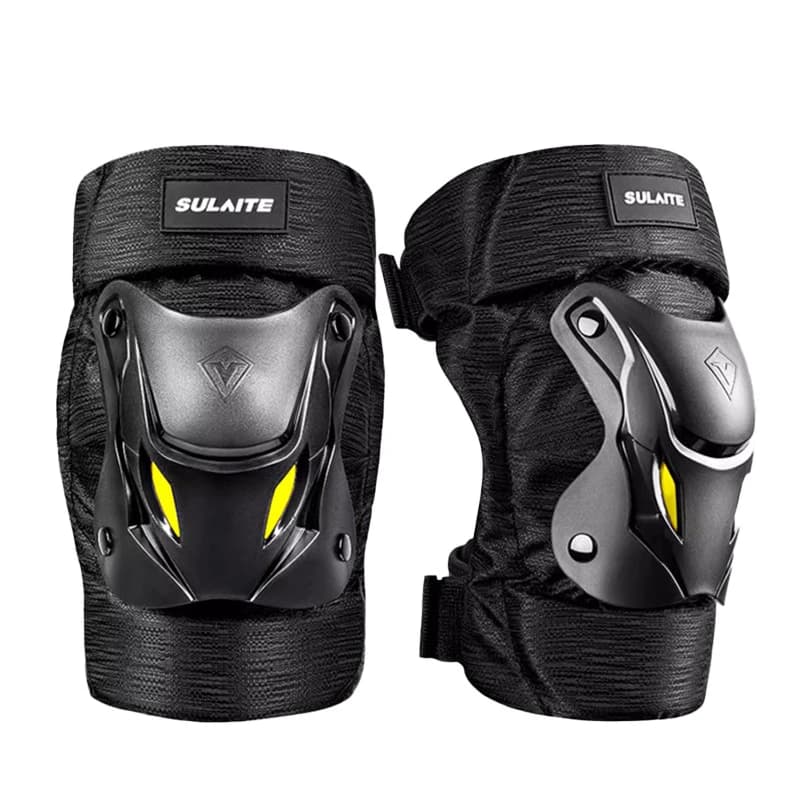 Ginocchiere per Moto Set di protezioni per gomitiere per Moto ginocchiere per Motocross Moto cursori per ginocchia guscio in fibra