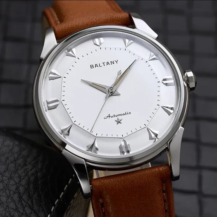 Baltany Orologio automatico da uomo 38,5 mm Cassa ultrasottile Orologio da polso meccanico Zaffiro 5ATM Impermeabile luminoso Miyota 9039