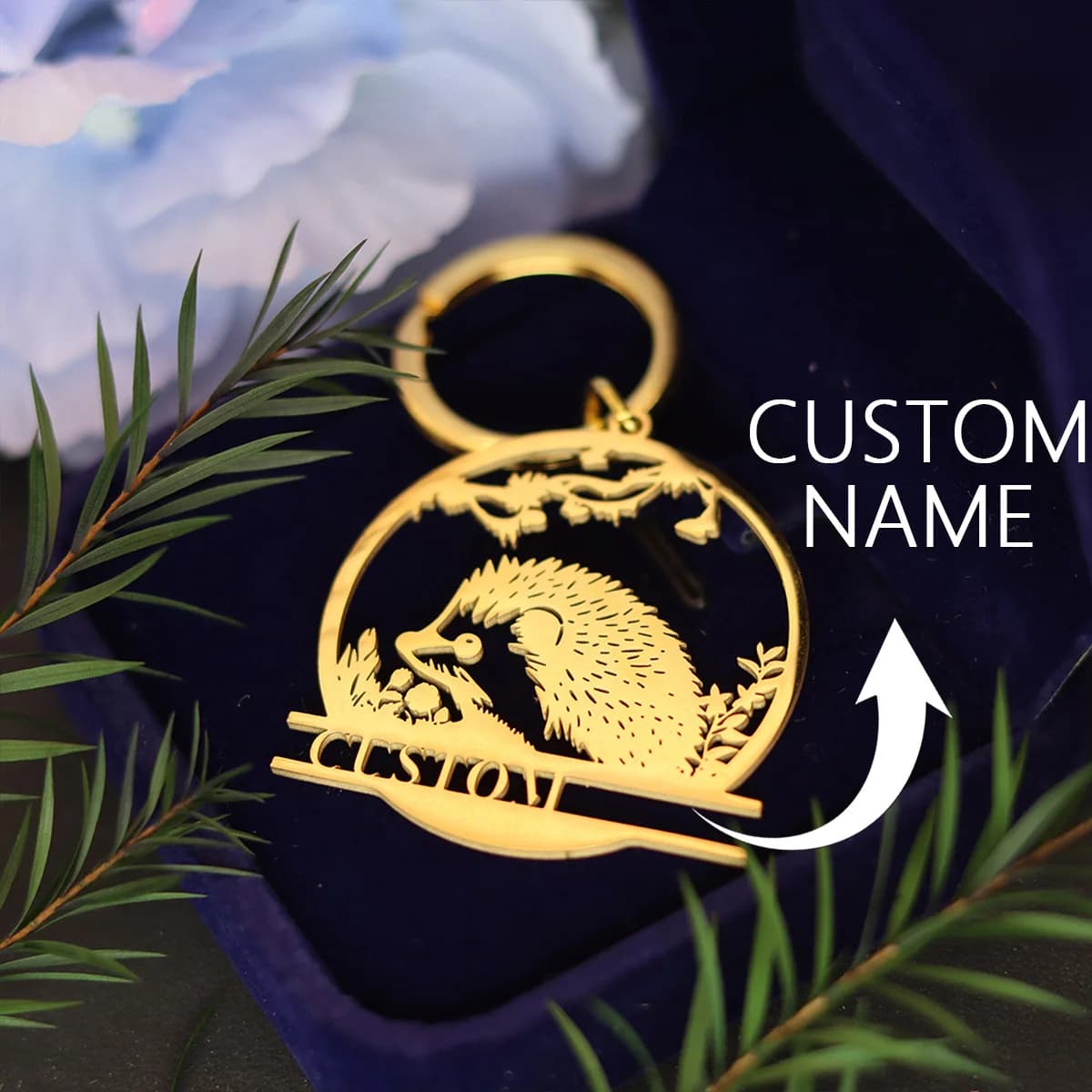 WORKS Custom Name Pet Keychain Cute Curly Gifts Women Gifts Man Keychain with Stainless Steel Laser Engraved Letters