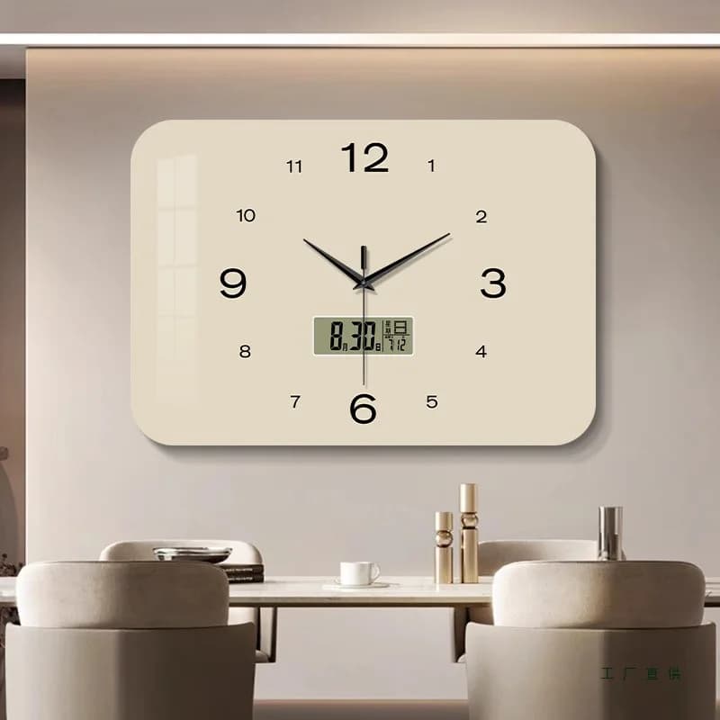 Perpetual calendar restaurant clock wall clock living room 2026 new simple solid color wall watch creative home clock hanging