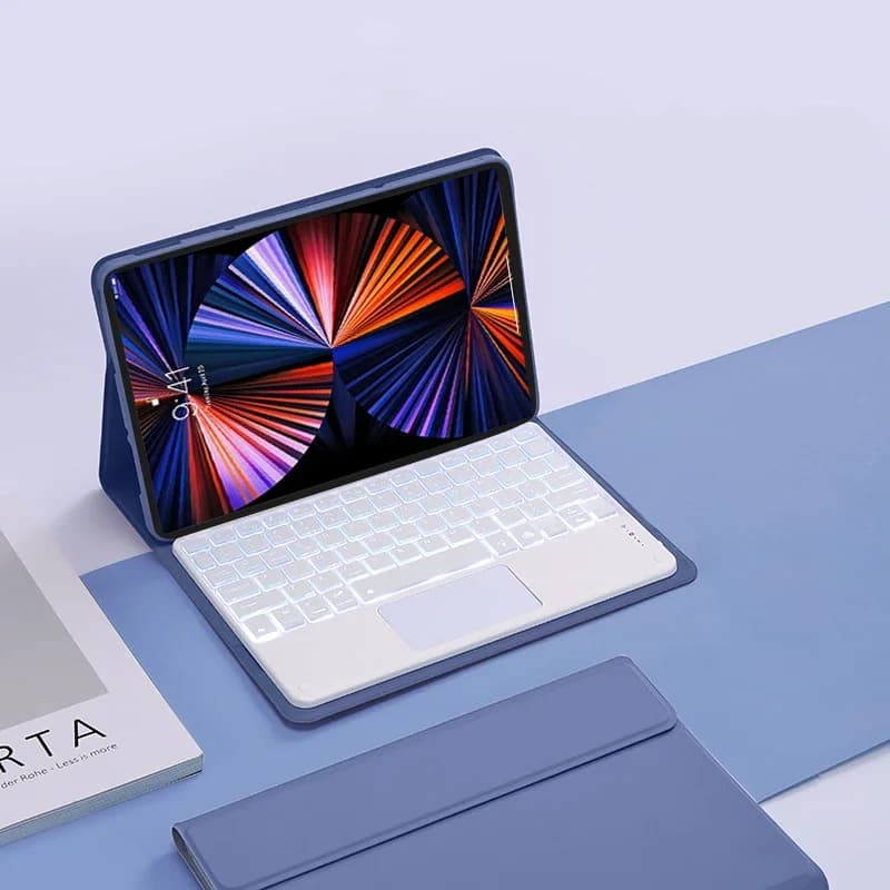 Custodia con tastiera touchpad per Xiaomi Redmi Pad SE Custodia tablet Tastiera retroilluminata magnetica per Redmi Pad SE 11'' Cover tastiera