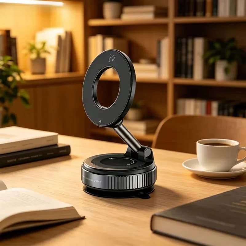 Foldable magnetic car support with electric suction cup, mobile phone suction for iPhone 12 13 14 15 16, ideal for live streaming