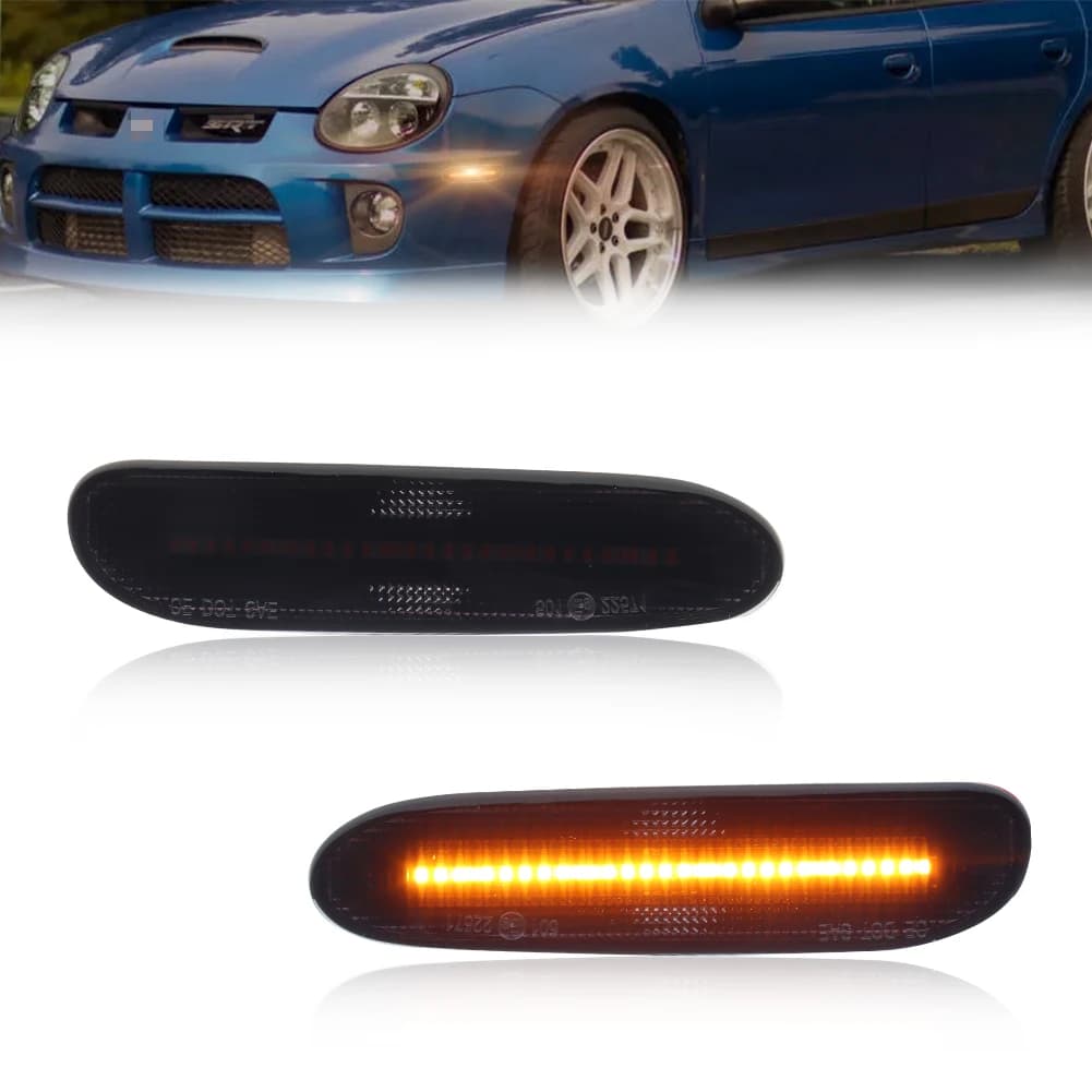 2Pcs For 2000 2001 2002 2003 2004 2005 Dodge Neon Front Corner Parking Fender Light Side Marker Light Turn Signal Light W/LED