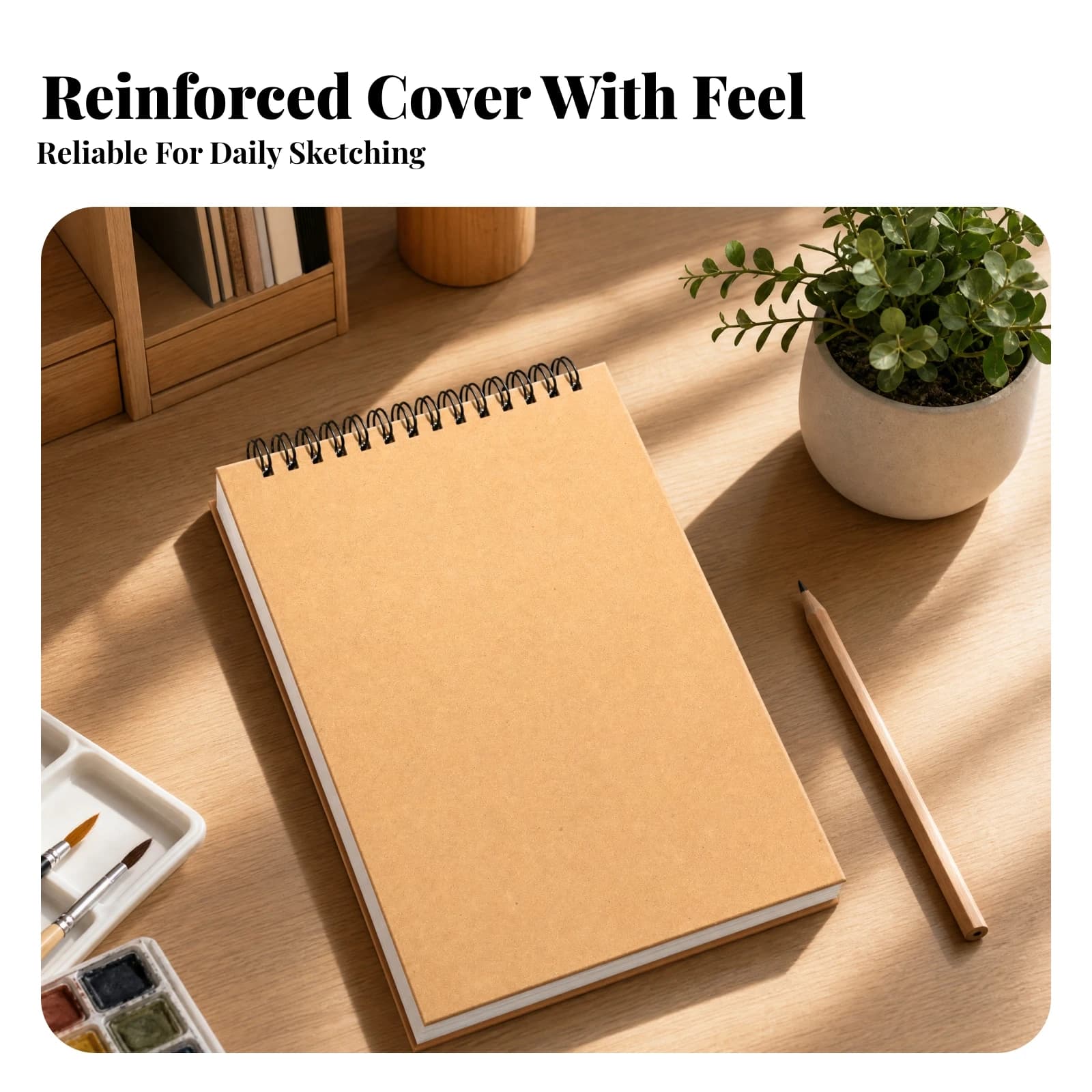 Drawing Notebook 160 Paper Kraft Hardcover Drawing Notebook Art Sketch Pad for Artists