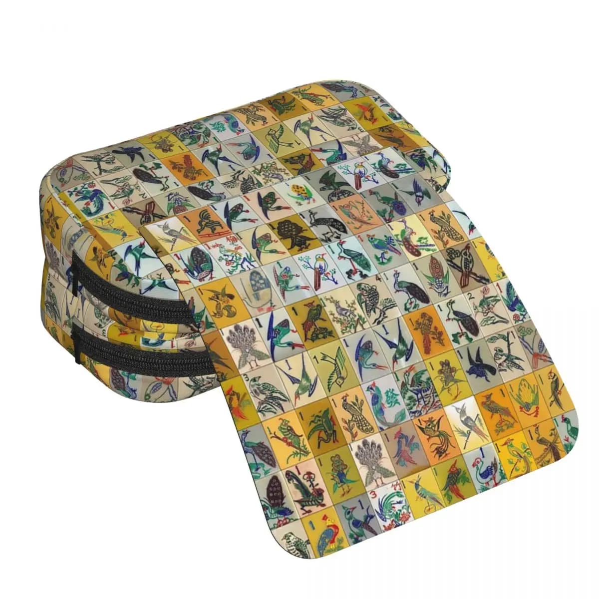 Mah Jongg Birds Mahjong Tiles Pencil Case for Students Gifts Pen Box Pencil Bag Stationery Supplies Pen Holder Bag