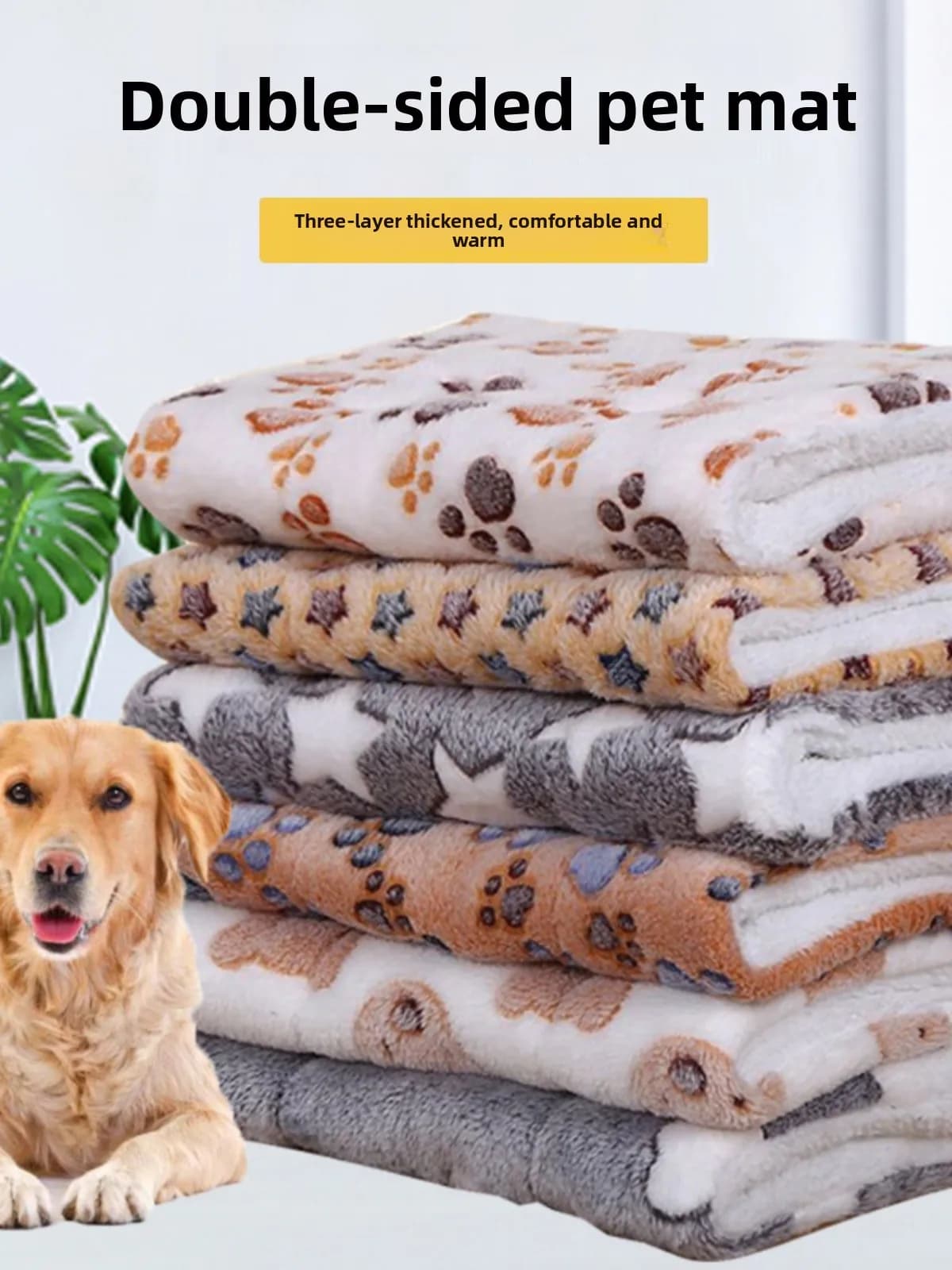 Tappetino per animali domestici ispessito, caldo su entrambi i lati, cuccia universale per tutte le stagioni, coperta e cuscino per cani.