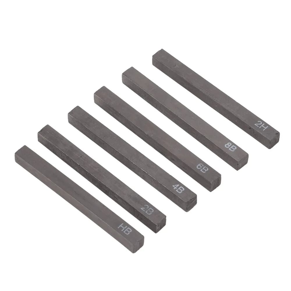 6PCS Square Shape Sketch Charcoal Sticks Pure Charcoal 2.48in Drawing Charcoal Break Resistant Square Charcoal Bars Art Graffiti