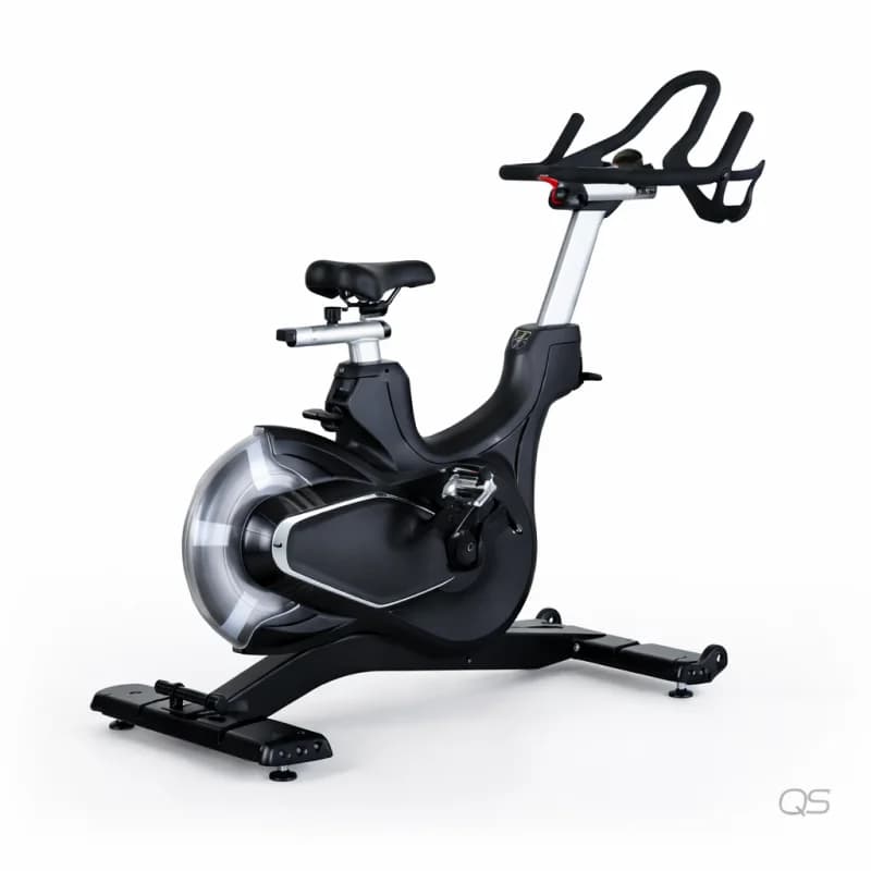 QS X-D06 Commercial Exercise Bike for Gym Use Magnetic Resistance Spin Bike with Aluminum Flywheel Belt Drive Indoor Cycle