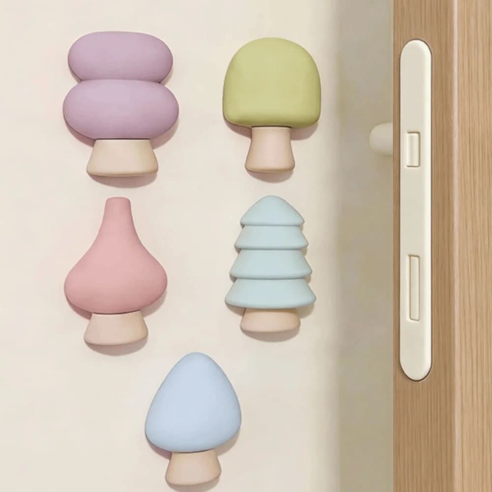 Tappetino Protettivo in Silicone per Pareti, Autoadesivo, Antiurto, Anticollisione, Facile da Installare, a Forma di Albero Carino, Protezione per Maniglie delle Porte