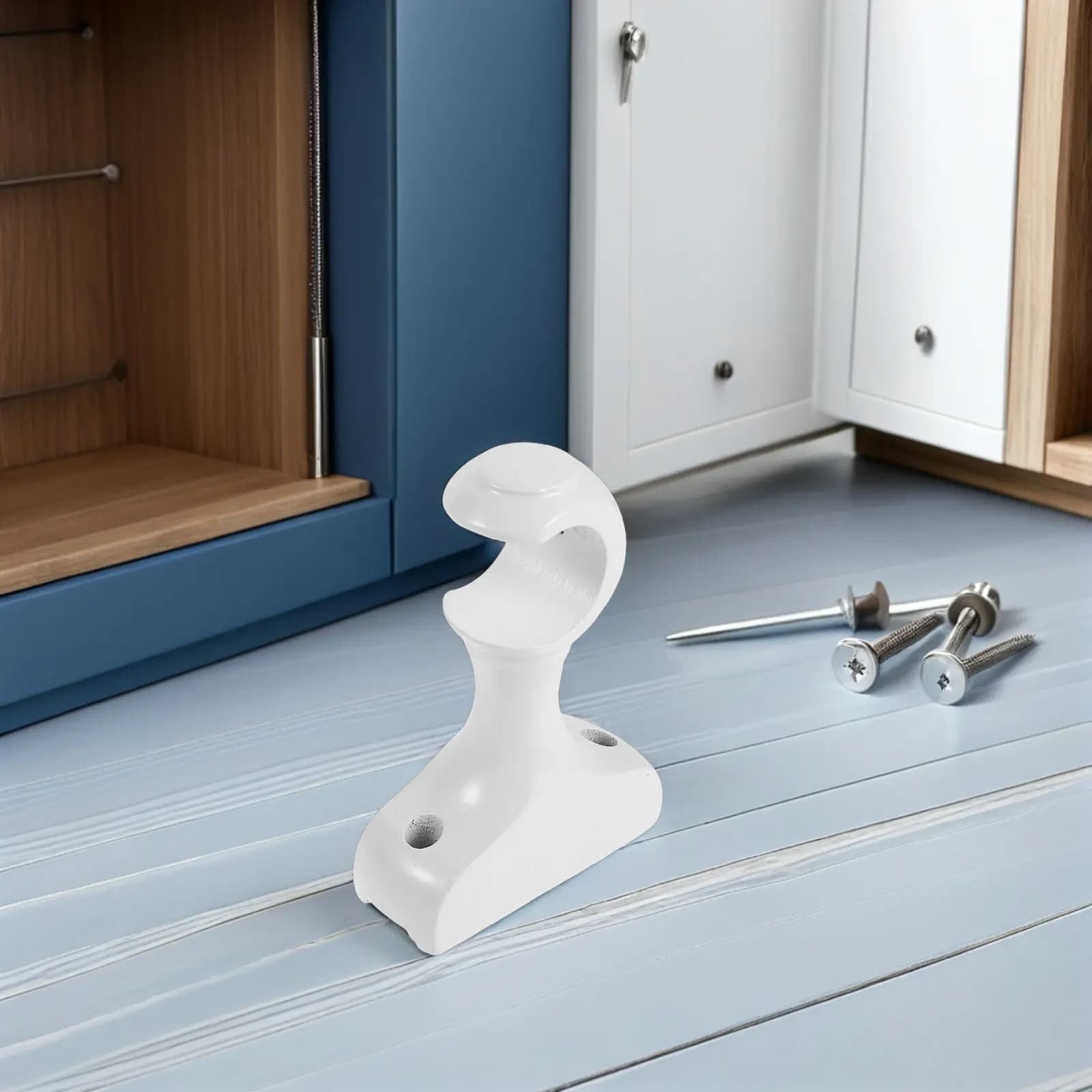 2Pcs Wooden Curtain Rod Support Brackets Strong Load-Bearing Pole Holders for Wall Ceiling Mounting Fixed Roman Curtain Rod