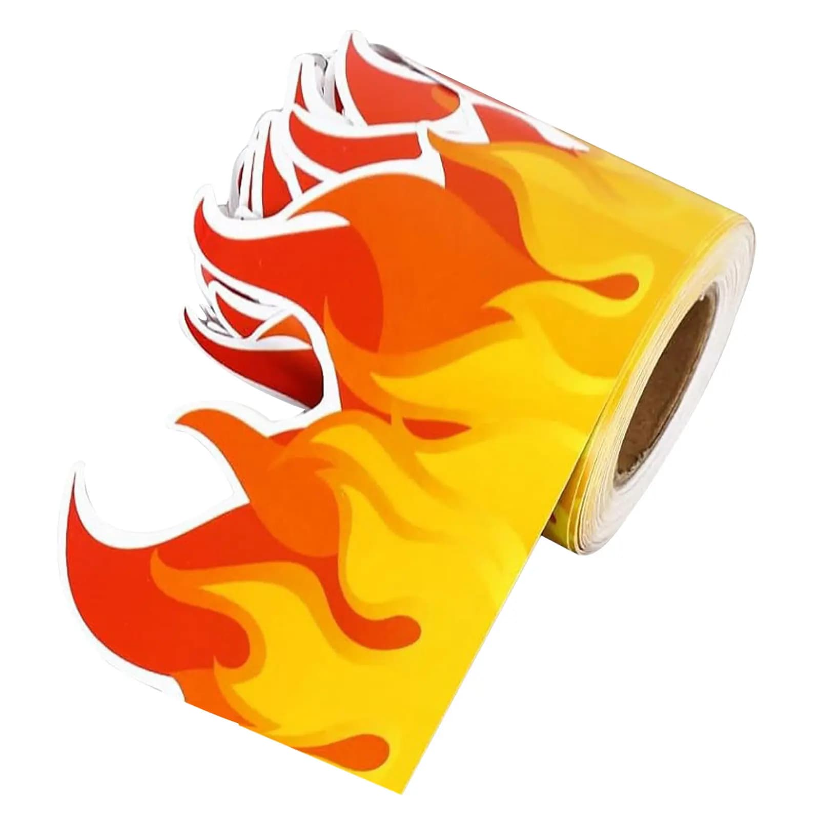 Bordo per Bacheca a Tema Pompieri, 10m, Sfondo Rosso, Decorazione Fustellata per Bacheca Decorativa da Parete Scolastica