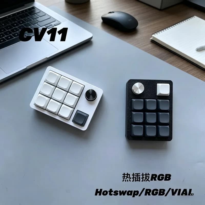 CV11 Wired Numeric Keypad, Hot-Swappable, RGB, QMK/VIA Supported, Knob Customization, Custom DIY Wireless Keyboard