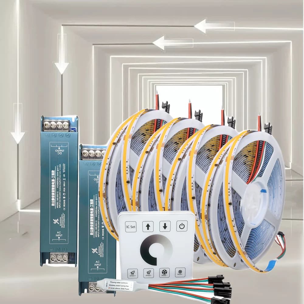 10M 20M 30M 40M Set di strisce WS2811 IC Corsa di cavalli che scorre HA CONDOTTO LA Luce di striscia DC24V 360leds/m Pixel Acqua corrente Inducendo Nastro flessibile