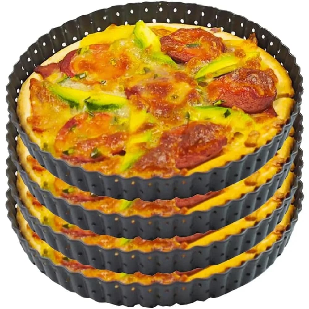 3PCS 5/8/9 Inch Carbon Steel Pizza Pan with Vent Removable Bottom Oven Ready Nonstick Suitable for Pizza Biscuit Dessert Baking