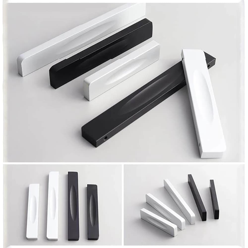 Maniglia per mobili moderna semplice in lega di alluminio Maniglia per porta dell'armadio nera per la decorazione della casa Maniglia per cassetto dell'armadio opaca