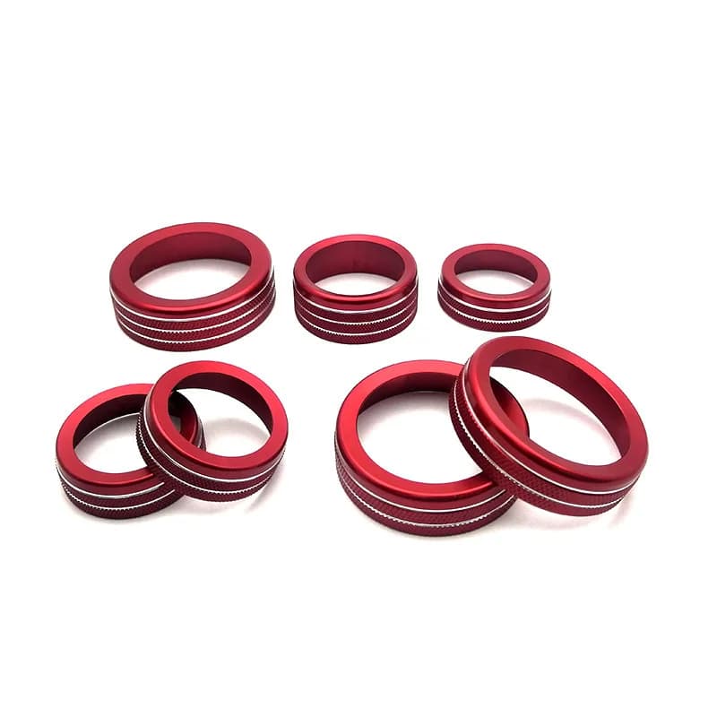 Set di Anelli Decorativi per Manopole Audio e Luci AC per Ford F150 Raptor 2021-2024, Copertura Interruttori Cruscotto Interno, in ABS Lucido Effetto Fibra di Carbonio