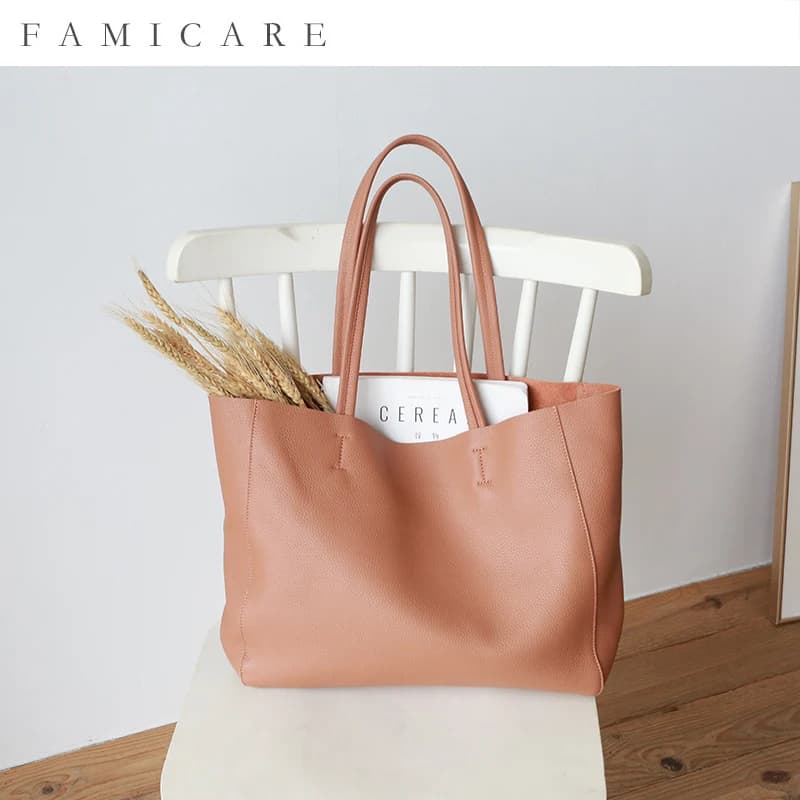 Borsa Tote da donna lussuosa borsa in vera pelle femminile morbida borsa a tracolla in pelle di vacchetta di primo strato per ragazze collega