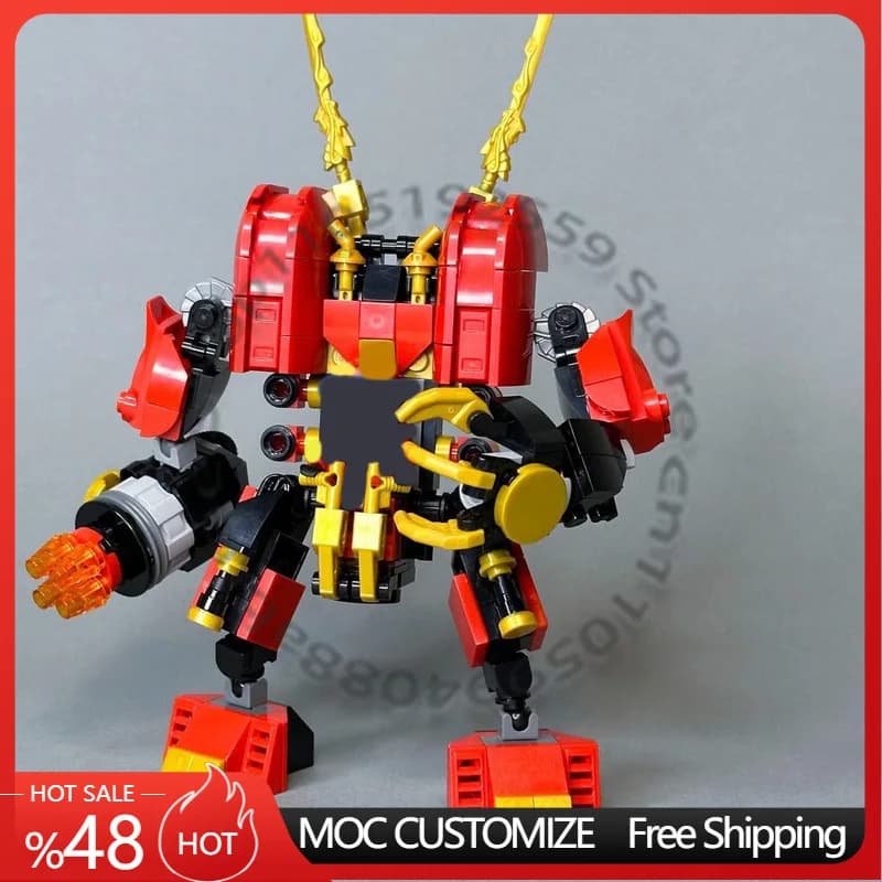 299 Pezzi Set Personalizzabile Blaze Warrior Mech MOC, Blocchi di Costruzione Modulari Educativi, Design Creativo Fai-da-Te, Giocattolo da Assemblare per Ragazzi, Regalo