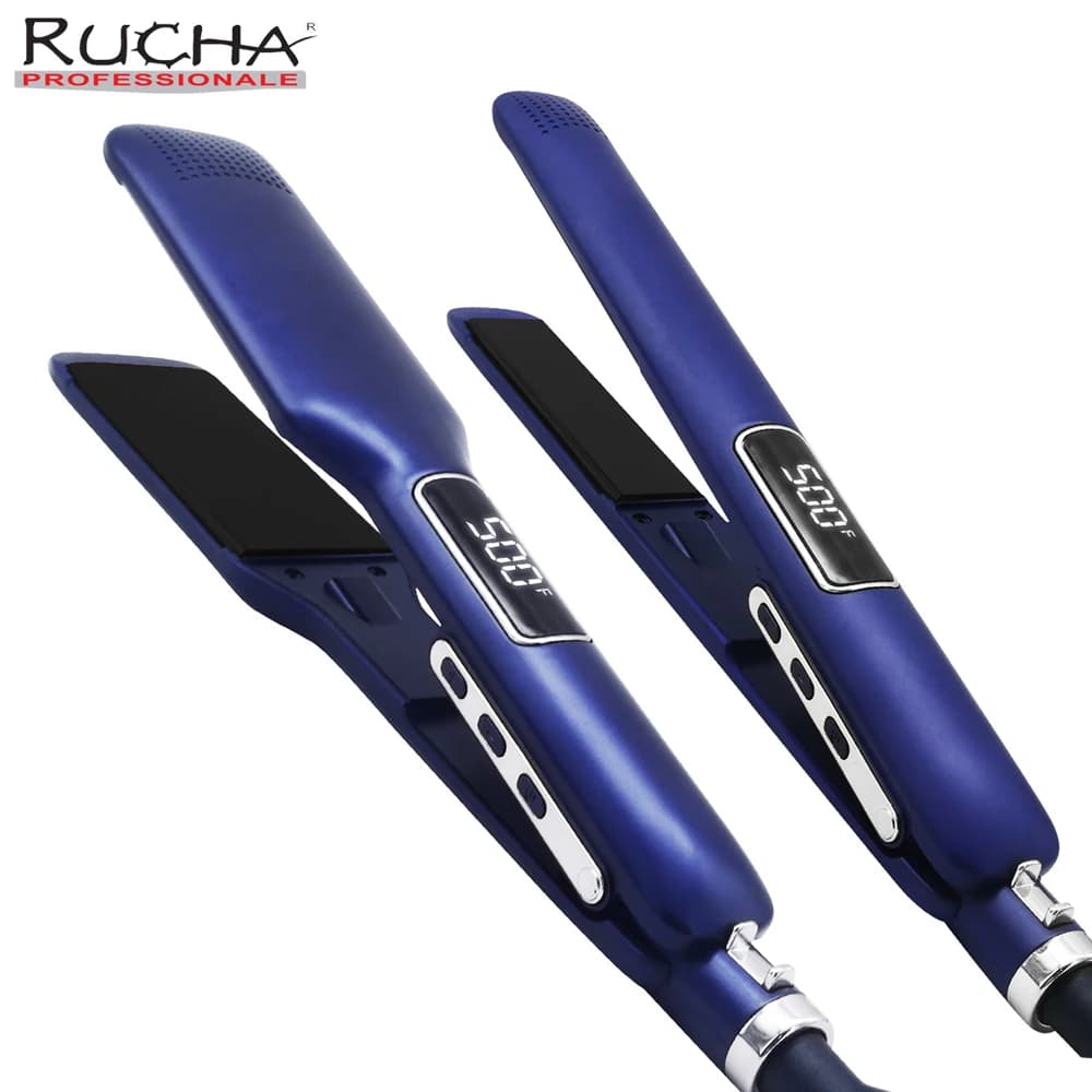 Professional High Temperature 500 °F / 260 ° C Iron Straight Double Voltage Crespo Plate for Salon Travel