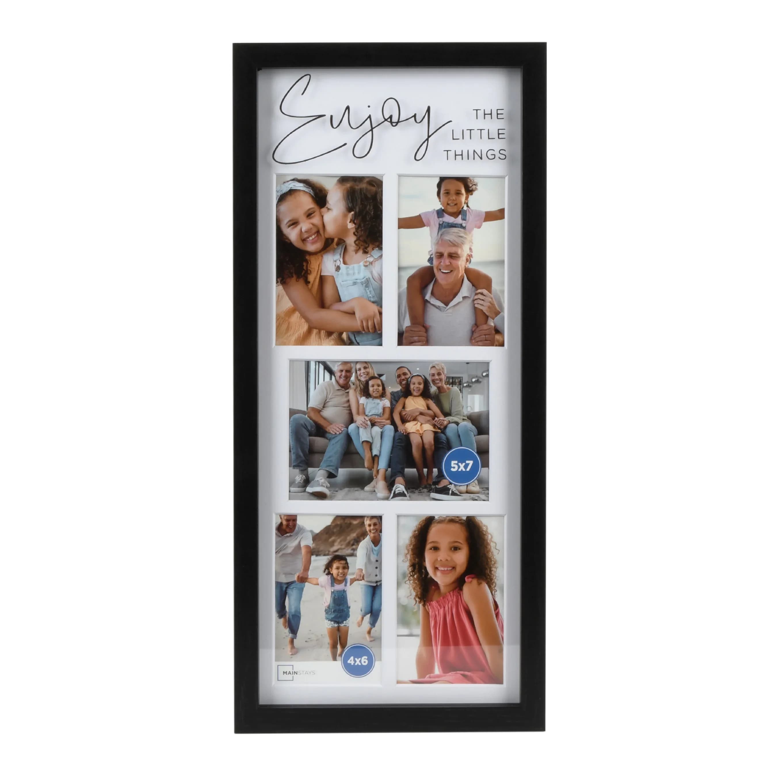 Multi Size Black Photo Frame for 5 Wall Pictures – Collage Display